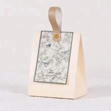 10 Stücke kleine Hochzeits-Party Gastgeschenk Boxen Süßigkeiten Verpackung Schokoladen Geschenkboxen zum Befüllen Braut Geburtstag Dusche Buchstaben Blumen Design als Dankeschön für Gäste Geburtstag - große vertikale Box - Übersicht 16