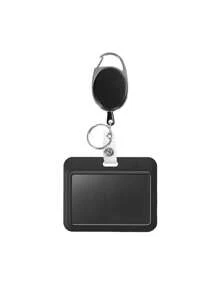 1pc Sling Badge Holder Hard Black Vertical Plastic Card Case Protector With Retractable Badge Reel Carabiner For Office School Proximity Key Card Driver's License And Pass Photo Card Cover Card Holder Card Holder Wallet Business Card Holder Credit Card Holder Id Card Holder, School, Home & Office Supplies - Black - View 9