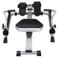 Homasis Exercise Rowing Machine Rower W/Adjustable Double Hydraulic Resistance Home Gym - Silver and Black - View 9