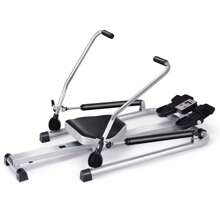 Homasis Exercise Rowing Machine Rower W/Adjustable Double Hydraulic Resistance Home Gym - Silver and Black - View 8