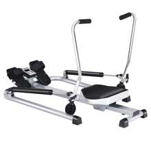 Homasis Exercise Rowing Machine Rower W/Adjustable Double Hydraulic Resistance Home Gym - Silver and Black - View 1