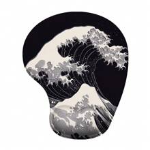 符合人体工程学的月亮鼠标垫，带凝胶腕托 - 可爱的 3D 设计、防滑底座、舒适的表面，适合游戏和办公使用（9x7.6 英寸）