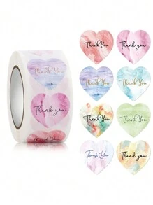 500pcs/Roll Colorful Floral Thank You Stickers Sealing Labels Rolls, Packaging Decoration Craft Supplies