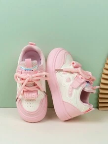 女童糖果色休闲运动鞋，轻便舒适运动鞋，3-12岁，2025年新品，适合所有季节 - 粉色 - 查看 4