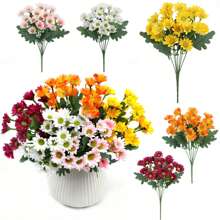 1/3/6pcs Romantic Premium Artificial Daisy Flowers Centerpieces Plastic Flowers Silk Bouquet For Wedding Room Home Hotel Party Event New Years Gifts Handheld Flower Arrangement For Valentine's Day Wedding/Home/Bedroom/Living Room/Table Decoration/Bride's Bouquet/Outdoor Garden Birthday Graduation,Fall Decor,Autumn - Multicolor - View 8