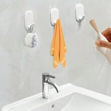Gancho adhesivo, gancho blanco moderno y sencillo para cocina, baño, oficina, sala de estar, sin daños, adecuado para colgar ropa, utensilios de cocina, artículos de tocador, 1/2/5/10/20 piezas
