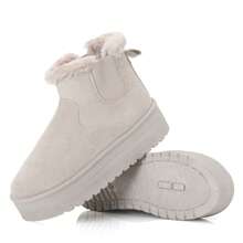 Nexsus Plus Ladies Women Faux Suede And Fur Lined Warm And Cosy Ankle Boots Platform Chunky Sole Winter Shoes Size UK 3-9 - Mocha - View 7