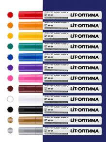 Set de 12 rotuladores nuevos, marcadores de pintura permanente de bajo olor para neumáticos, globos, manualidades DIY, reparación de cerámica, dibujo, escritura, uso en oficina y como regalo, de uso diario aplicable - Multicolor - Ver 1