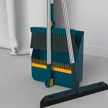 Long Handled Dustpan And Brush Set Strong Metal Handle Dust Pan & Broom Sweeper - Blue - View 11