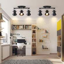 3-Lights Ceiling Track Lighting Fixtures,Can Used For Mirror Front Wall Lights, Adjustable Ceiling Spotlight,3-Light Vanity Lamp - Black - View 3