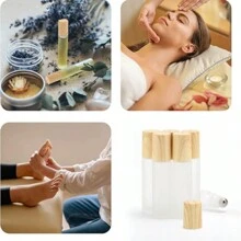 Set de 6 piezas/12 piezas Botellas de vidrio rellenables de 10 ml con bolas roladoras de acero inoxidable para aceites esenciales, muestras de perfume