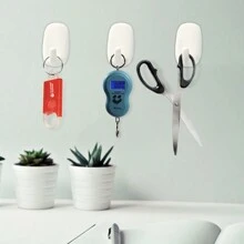 Gancho adhesivo, gancho blanco moderno y sencillo para cocina, baño, oficina, sala de estar, sin daños, adecuado para colgar ropa, utensilios de cocina, artículos de tocador, 1/2/5/10/20 piezas