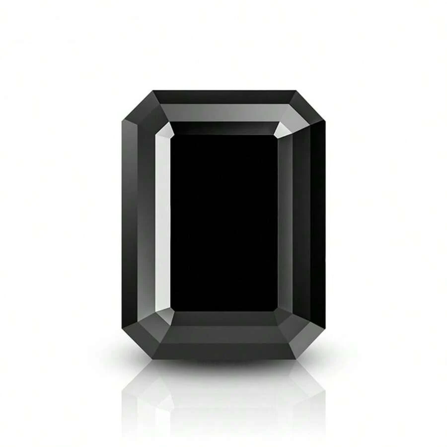 1pc 100% Moissanite Black D Color Emerald Cut VVS1 Clarity Loose Stone, Suitable For Jewelry Making, Comes With GRA Certificate - Black - View 1