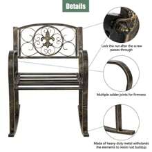 Rocking Chair Porch Rocker Iron Art Balcony Deck Outdoor Garden Seat - 1 - View 9