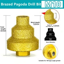 M10 M14 Diamond Chamfer Step Bit 20-50mm Hole Saw Milling Tile Cutter Marble Concrete Reamer Masonry Drilling Construction Bits - Multicolor - View 11