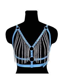 Dây đeo thân bằng da kiểu Gothic có thể điều chỉnh, phụ kiện dây đeo ngực cho tiệc tùng và câu lạc bộ. - A - Xem 8
