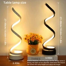 1pc Tricolor Dimmable Spiral Desk Lamp, USB Powered, Suitable For Office, Bedroom, Living Room, Great Gift For Friends