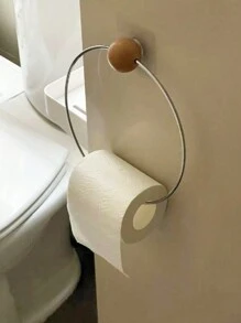 1 pieza Soporte simple para papel higiénico, Anillo decorativo de toalla de alta gama, Soporte para exhibición de papel de tejido, Montado en la pared sin taladro, Decoración del hogar y del baño, Organizador del baño, Decoración de otoño, Regreso a la escuela