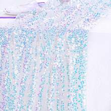 1 pezzo Runner da tavolo per festa della sirena, runner da tavolo con paillettes olografiche da sirena, adatto per feste in acqua, decorazioni per feste di compleanno, forniture per feste da sirena, regalo per compleanni