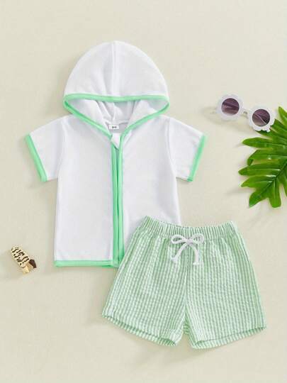 Kids Baby Boy Girl Swim Cover Up Toddler Swim Trunks And Short Sleeve Coverup Beach Bathing Suit Swimwear