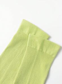 1 Pair Kids Stripe Socks, Simple Solid Color Vertical Stripe Design, Soft & Comfortable Knee-High Socks - Multicolor - View 7