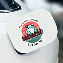 1PC 3 Inch Grappige "The Horrors Persist But So Do I" Motiverende Kikker Verwijderbare Buiten Waterdichte Vinyl Creatieve Cadeau Sticker Voor Elk Glad Oppervlak Laptop Tablet Telefoonhoesje Notitieboek Memo Bureau Schoolbenodigdheden Slaapzaal Muur Waterfles Tumbler Koelkast Decal Kantoorartikelen Doos Hengel Tas Spiegel Rand Bagage Skateboard Gereedschapskist Kantoor Bureau Map Kindle