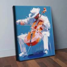 1 Pc  Romantic Cello Room Decoration For Valentine's DayWooden Framed Canvas Painting -  Thickness 2.25cm/0.9inch,Home Gift Decoration, Room Decoration Aesthetic, Wall Decoration Art, Perfect Gift, Autumn And Winter Wall Decoration, Living Room Decoration, Bedroom Decoration, Kitchen Decoration, Entry Decoration, Bathroom Decoration, Direct Wall Painting, High Quality Wall Painting Poster - Black - View 3
