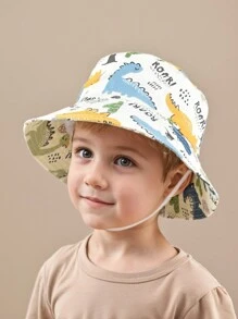 1 Stück Kinder süßer Cartoon Dinosaurier bedruckter lässiger Sommerhut für Outdoor, vielseitig einsetzbar