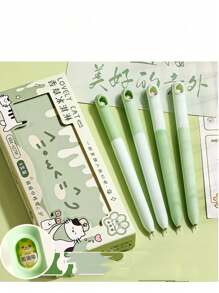 3pcs/Box Or 4pcs/Box Capybara Twisting Pens, Cute Cartoon Design, High Aesthetic Appeal, For Students, 0.5mm Ballpoint Pen,Back To School