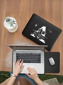 1pc Personalized Floral Pattern Laptop Sleeve/Bag, Customizable With Girl's Name, Fits 13/14/15/16 Inch Laptops, Portable Waterproof Leather Laptop Case, Shock-Absorbing, Creative And Fun Customized Notebook Laptop Bag For School, Office, Commute, Modern & Fashionable Style, Lightweight And Portable Laptop Inner Sleeve For Women/Girls - Black - View 2