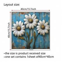 1pc Sunflower & Daisy Floral Vase With Pastoral Landscape Oil Painting Style Decorative Wall Sticker, Self-Adhesive Removable PVC, Suitable For Living Room, Bedroom, Kitchen And Other Walls Gifts Birthday Graduation Room Decor Home Decor Wall Decor Bathroom Decor Bedroom Decor Room Decoration Stuff Living Room Decor House Decor Home Decor Living Room Wall Paper Stickers Personalised Stickers