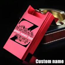 1 pièce étui à cigarettes élégant en alliage avec nom et initiales personnalisés, cadeau de Saint-Valentin pour elle, décorations de Saint-Valentin (pour la maison), décoration de Saint-Valentin, cadeau pour petite amie, cadeau pour femme, mariage, motif floral - Cadeau d'affaires idéal pour le patron, parfait pour Thanksgiving, la fête des pères et les événements sur le campus - Taille Unique - Voir 1