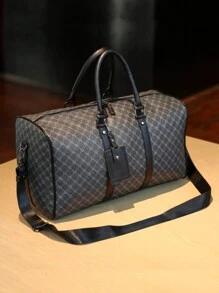 1 件男女通用时尚 PU 皮革旅行包，大容量手提行李包，适合短途旅行/健身房，送给男朋友或父亲的礼物，返校旅行健身包，露营巡航必备品，徒步旅行返校夏季手提箱过夜包行李袋周末包行李袋行李袋随身携带包大学包行李袋周末包医院包假日冬季 - 黑色 - 查看 10