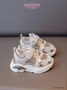 Sandalias con suela blanda y calada, antideslizantes, para niños y niñas, de tejido de malla transpirable, perfectas para el verano y uso casual en la playa para niños pequeños