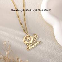 Customized Soccer Ball Name Necklace|Minimalist Necklace With Soccer Charm|Personalized Soccer Team Gifts For Boys And Girls|Sport Jewelry - Multicolor - View 4