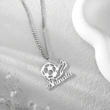Customized Soccer Ball Name Necklace|Minimalist Necklace With Soccer Charm|Personalized Soccer Team Gifts For Boys And Girls|Sport Jewelry - Multicolor - View 3