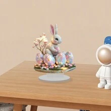 Cross-Border Acrylic Magical Rabbit Statue, Colorful Glowing Desktop Decor, Hanging Ornament, Assembly Prop