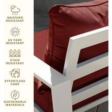 Outdoor Deep Seat, 24" W X 23" D, Stripe Brick Outdoor Chair Cushion - Stripe Brick - View 2