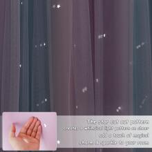 1Set (2PCS) Bedroom Curtains 63 Inch Length Blackout Curtain Teal & Purple Ombre Curtains Grommet Rainbow Princess Drapes For Girls Living Room Bedroom Decor, 2 Panels, Blue & Purple & Pink  (W52.75in X L63 In) - Color-2pcs - View 4