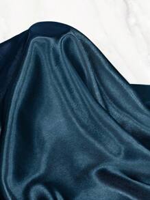 1pc Navy Blue Satin Fabric For DIY Handmade Bridal Gown, Suitable For Wedding, Birthday Party, Room Decor, Outdoor