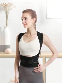 1 Piece Adult Posture Corrector Belt For Spine Alignment, Back Straightener For Students And Children To Correct Hunchback Posture While Writing - Black - View 6