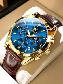 OLEVS. OLEVS Watches For Men Fashion Watch Waterproof Date Classic Analog Quartz Male Wrist Watches - 銀白色 - 查看 1