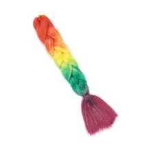 Jumbo Ombre Braiding Hair - Soft, Silky Synthetic Extensions With Glitter Tinsel Highlights (24") - Multicolor - View 8