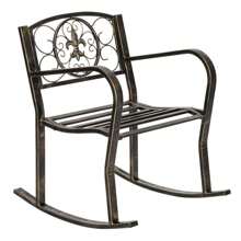 Rocking Chair Porch Rocker Iron Art Balcony Deck Outdoor Garden Seat - 1 - View 5