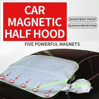 Voorruithoes, Dikke aluminiumfolie Magnetische voorruit Sneeuwbescherming, Vorst- en sneeuwbescherming voor auto's
