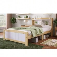 Versatile 3FT Solid Wood Single Bed: Shelves & Storage Headboard, For All Ages - Multicolor - View 9
