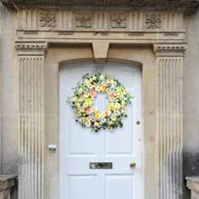 24" Artificial Flower Wreath,Daisy And Rose Wreath Colorful Spring/Summer Floral Wreaths For Front Door Wall Window And Holiday Festival Party Banquet Wedding DecorMother's Day Easter