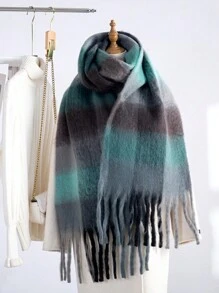 1pc Plus Size Plaid Scarf, Soft & Warm Winter Scarf For Women