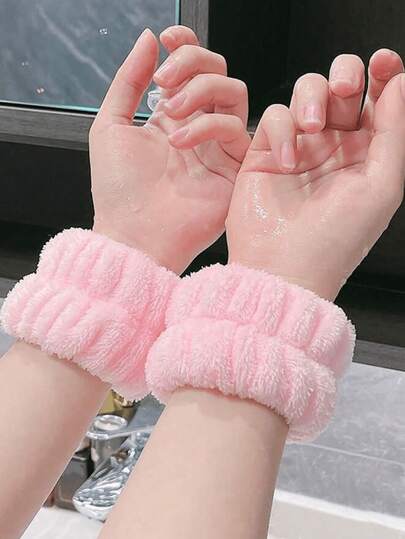 1/2/4pcs Facial Cleansing, Wristband, Moisture Resistant, Mother's Day Gift, Facial, Skincare Wristband, Mother, Solid Color, Washroom, Elastic & Sweat-Wicking Facial Cleansing Headband, Makeup Headband, Facial Headband, Skin Care Headband Bathroom Decor Fall Decor Back To School