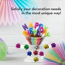 50pcs Mini Gift Bow, 1" Inch Metallic Star Bow Small Tiny Stick On Bows For Present Holiday Birthday Party Decoration Wrapping, Mother's Day And Graduation Gifts, Random Color